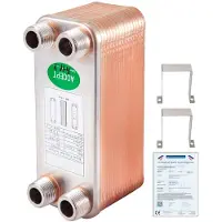Vevor EATB12 Plattenwärmetauscher Plattenwärmetauscher 30 Wärmetauscher 30 Plattenwärmetauscher Edelstahl 316L Wärmetauscher Heizung