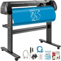 Vevor 28 Zoll Vinylschneider Maschine Grundlegender Vinylplotter mit Ständer Plotter einstellbare Kraftgeschwindigkeit Schilderherstellung, 720 mm, Kein Tablett