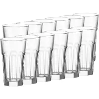 Leonardo Longdrinkglas "Longdrinkgläser Rock 340 ml 12er Set transparent", bunt (transparent), Glas, Trinkgefäße, Longdrinkglas