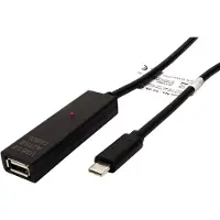 Value USB 2.0 Verlängerung, aktiv, mit Repeater, A-C, schwarz, 15 m