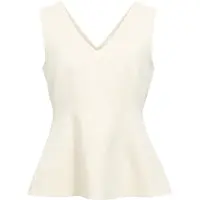 Object V-ausschnitt Schößchen Oberteil Beige 36