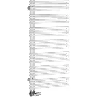 Kermi Rohrförmiger Badezimmerkorpus Diveo 1320 x 450 mm, links mittig, weiß, DVN1A1300