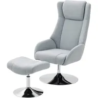 HOMCOM RELAXSESSEL mit Hocker drehbar Grau