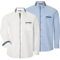 Babista Businesshemd "Doppelpack Hemd MATIAS", Herren, Gr. XL, weit, blau (hellblau weiß), Obermaterial: 100% Baumwolle CO., Hemden Businesshemd