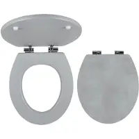 Ferro WC-Sitz, MDF mit Aufdruck, Metall-Chrom-Scharniere WC/SOFTSTONE1