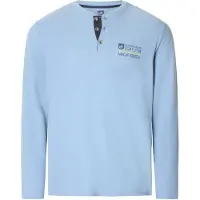 Jan Vanderstorm Langarm-Poloshirt "Langarmshirt IVOR", Herren, Gr. 7XL, blau (blau melange), Obermaterial: 100% Baumwolle CO., Shirts Langarm-Poloshirt