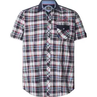 Jan Vanderstorm Kurzarmhemd "Kurzarmhemd BERTIL", Herren, Gr. 4XL, weit, blau (dunkelblau kariert), Obermaterial: 100% Baumwolle CO., Hemden Kurzarmhemd