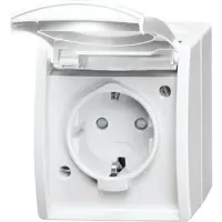 Busch Jaeger Busch-Jaeger 20 EBW-54, CEE 7/3, 2P+E, Weiß, IP44, 250 V, 16 A
