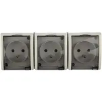 Kontakt-Simon Simon Aquarius 3-Fach mit/u IP54 mit Rauchklappe weiß AQGZ1-3/11a