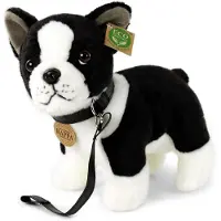 Rappa Plüschhund Boston Terrier mit Leine stehend 23 cm ECO-FRIENDLY