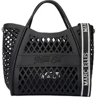 Marc Ellis Handtasche aus Veganem Leder mit geometrischem Durchbruchmuster Antique Pink UNICA 30x33.5x15 cm FLAT BASKET S CASHMERE ROSE-SILVER