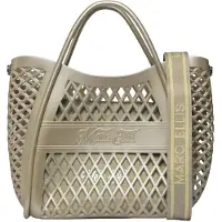 Marc Ellis Handtasche aus Veganem Leder mit geometrischem Durchbruchmuster Antique Pink UNICA 30x33.5x15 cm FLAT BASKET S CASHMERE ROSE-SILVER