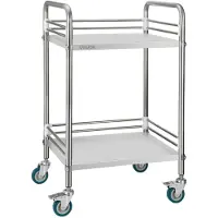 OEM VEVOR Edelstahlwagen, 3-stöckiger rollender Labor-Nutzwagen mit abschließbaren Rädern, medizinischer Servierwagen Kliniktablett, schwerer mobiler Servicetray für Krankenhaus, Restaurant, Küche, Salon