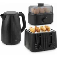 HOMCOM Wasserkocher Toaster Eierkocher Set 1,7L Wasserkocher 4 Scheiben Toaster