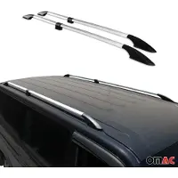 Omtec Dachreling Relingträger Alu für Renault Trafic 3 Long L2 2014-2025 L2 Alu Grau