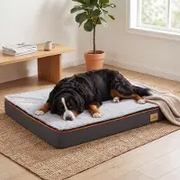 WISFOR Hundebett XL, Hundekissen orthopädisch, Hundematte Katzenbett wasserdicht waschbar, 110 x 85 x 10 cm