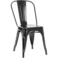 Duhome Küchenstuhl aus Metall Esszimmerstuhl Stuhl in schwarz