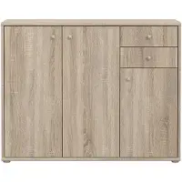 Forte Kommode "Tempra, Kommode, 3 Türen, 2 Schubkästen, viel Stauraum", braun (sonoma eiche), B:108,8cm H:111,1cm T:34,8cm, Sideboards, Kommode, Breite 108,8 cm