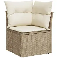 vidaXL 11-tlg. Garten-Sofagarnitur mit Kissen Schwarz Poly Rattan