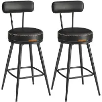 Vasagle Barhocker 2er Set, Kunstleder, 91 cm hoch, einfacher Aufbau