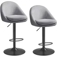 Vasagle Barhocker 2er Set höhenverstellbar taubengrau-tintenschwarz LJB110G01