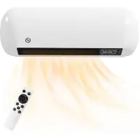 HOMCOM Wand Heizlüfter 2000W Keramik Wandheizgerät mit Ventilator, Thermostat