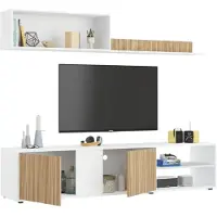 Dmora - Wohnzimmermöbel Titusville, TV-Ständer, Wohnzimmermöbel, Zusammensetzung