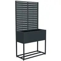 Westmann Pflanzkübel "Dekora 4", schwarz (anthrazit), B:90cm H:174cm T:42,5cm, Stahl, Pflanzgefäße, Pflanzkübel, BxTxH: 90x42,5x174 cm, mit Rankgitter