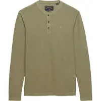 Superdry Pullover Henley Waffle Grün