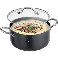 OEM VEVOR Edelstahl Kochtopf, 11,4 L Edelstahl Suppentopf mit Glasdeckel, PFOA-frei, PFAS-frei, kompatibel mit Gasherden, Induktionskochfeldern, Elektroherden, für Suppen, Eintöpfe und Pasta
