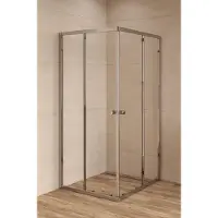 Siko SAT Project Duschkabine 90x90 cm Schiebetür Klarglas EasyClean Oberfläche, Chrom