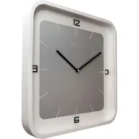 Nextime 3518WI, Wand, Quarzuhr, Quadratisch, Weiß, Metall, Holz, Modern