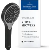 Villeroy & Boch TVS109001UK0K5 Verve Showers Handbrause Schwarz Matt Duschbrause, Farbe:Schwarz