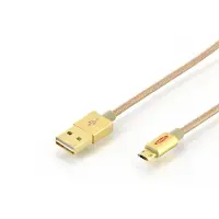 Ednet 31054, 1 m, USB A, Micro-USB B, USB 2.0, Männlich/Männlich, Gold