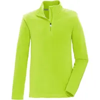 Killtec Fleeceshirt "KSW 139 BYS FLC SHRT", Jungen, Gr. 116, grün (limette), Obermaterial: 100% Polyester, Shirts Fleeceshirt, Schnelltrocknendes Fleeceshirt mit Kinnschutz-Reißverschluss