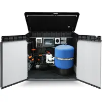 Trend-Pool Technikbox Holzoptik 141 x 82 x 123,50 cm | mit Dosieranlage Chlor-pH