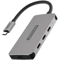Sitecom CN-386, USB 3.2 Gen 1 (3.1 Gen 1) Type-C, USB 3.2 Gen 1 (3.1 Gen 1) Type-C, 10000 Mbit/s, Aluminium, Schwarz, 100 W, USB