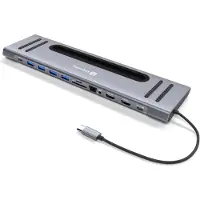 Xtrememac XWH-CDH-13, USB 3.2 Gen 1 (3.1 Gen 1) Type-C, Grau, SD, SDHC, SDXC, DisplayPort, HDMI, RJ-45, USB 3.2 Gen 1 (3.1 Gen 1) Type-A, USB 3.2 Gen 1 (3.1 Gen 1) Type-C, VGA, Aluminium, 1 Stück(e)
