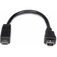 StarTech.com .com 15 cm Micro USB-auf-Mini USB-Adapterkabel – Stecker/Buchse, 0,15 m, Mini-USB B, Micro-USB A, Männlich/Weiblich, Schwarz