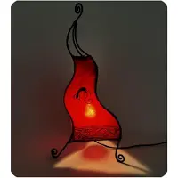 SIMANDRA Orientalische Lampe Hennalampe marokkanische Lederlampe Tischleuchte Stehleuchte Essaouira Gecko 50 cm : rot Farbe: Rot
