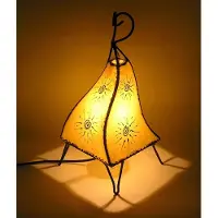 SIMANDRA Orientalische Lampe Hennalampe marokkanische Lederlampe Tischleuchte Stehleuchte Mellah Sonne 35-38 cm : gelb Farbe: Gelb