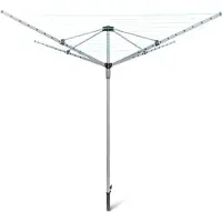 Relaxdays Wäschespinne 49 m, HxBxT:184x242x242 cm, reißfeste Leine, stabiler Stand mit Erdspieß, Garten, silber