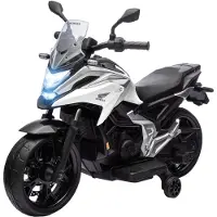 AIYAPLAY Kinder Elektro-Motorrad 12V Kindermotorrad mit MP3 USB LED-Scheinwerfer