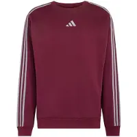 Adidas Sweatshirt SPORTSWEAR "ESSENTIALS 3-STREIFEN, FLEECE", Herren, Gr. XL, team maroon 2, slate, Obermaterial: 70% Baumwolle, 30% Polyester, Rundhals, angesetztes Bündchen, Sweatshirts Sweatshirt