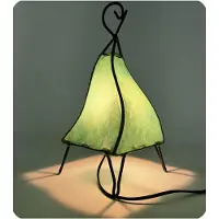 SIMANDRA Orientalische Lampe Hennalampe marokkanische Lederlampe Tischleuchte Stehleuchte Mellah einfarbig 35-38 cm : grün Farbe: Grün