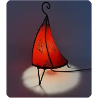 SIMANDRA Orientalische Lampe Hennalampe marokkanische Lederlampe Tischleuchte Stehleuchte Henna Tissir Orient 35-38 cm : rot Farbe: Rot
