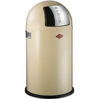 Wesco Mülleimer "Pushboy Junior", braun (mandel), B:35cm H:63cm T:35cm, Stahlblech, Mülleimer, Mülleimer, Abfallsammler 22 Liter