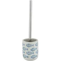 Wenko WC-Garnitur "Aquamarin", beige, B:10cm H:40cm L:10cm, Keramik, Reinigungsbürsten, WC-Garnitur, aus Keramik