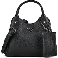 GUESS Schwarze Damentasche mit abnehmbaren Geldbeutel und Schultergurt