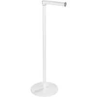 Wenko Toilettenpapierhalter , weiß, B:21cm H:55cm L:17cm, Stahl, Toilettenpapierhalter, Toilettenpapierhalter, 2 in 1, mit Ersatzrollenhalter, Höhe: 55 cm